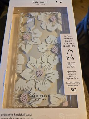 kate spade New York Clear Floral Phone Case with White Flowers and Pink Centers